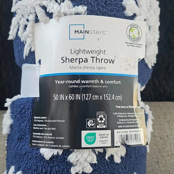 Mainstay Sherpa Throw Light Weight Year Round Warmth & Comfort 50X60 in NWT - Picture 2 of 11
